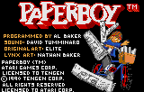 Paperboy title screen for Atari Lynx